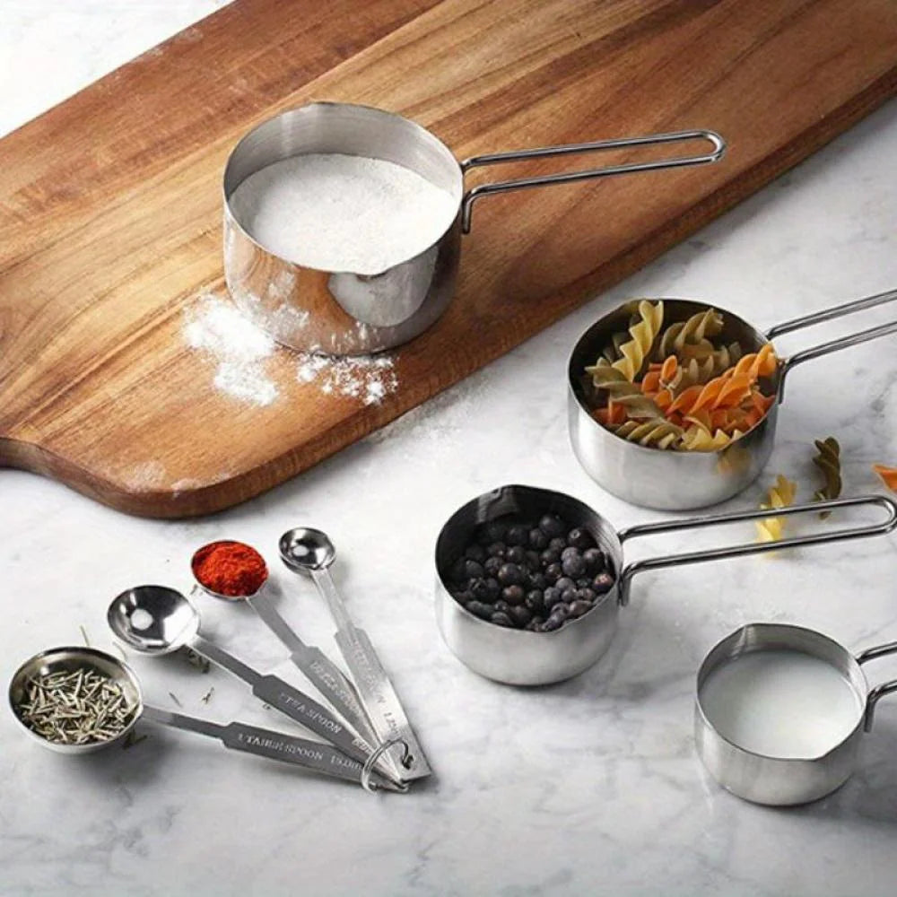Stainless Steel Measuring Spoons and Measuring Cups Kitchen Tools for Drying and Liquid Ingredients Cooking and Baking Categories Measuring Spoons Measuring Cups Scale Bowls