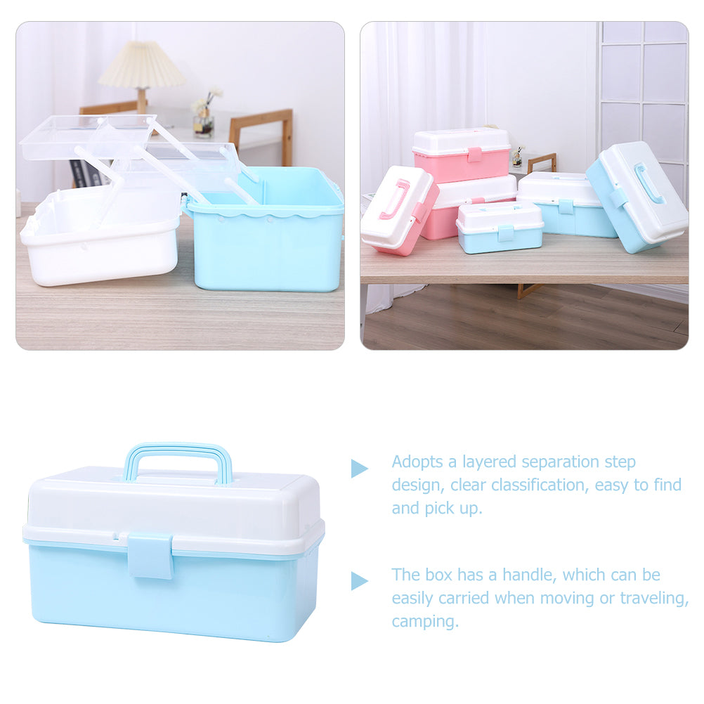Storage Boxes Art Tools Storage Case Compact Storage Box Child 33x19.5cm Blue