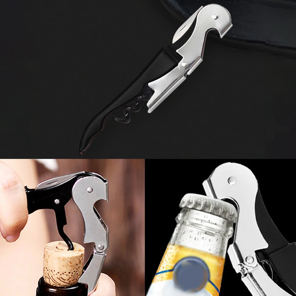 Hiroekza Opener Waiters Key For Servers Bartender With Foil Cutter Jar Opener Manual Bottle Opener Double Hinged Bottle Opener Kitchen Gadgets Clearance