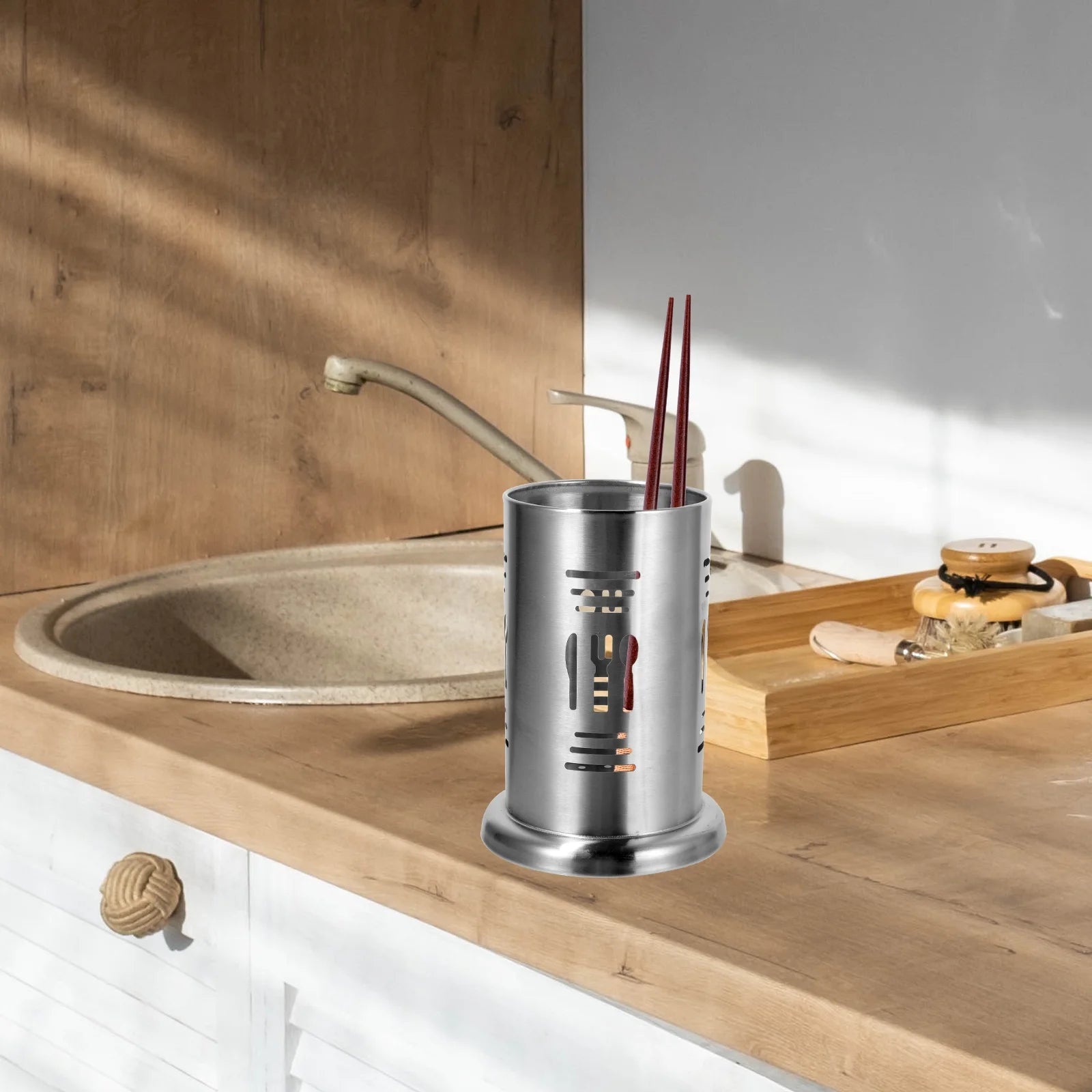unbrandedDishwasher Stainless Steel Chopstick Holder Kitchen Utensil Container Organizer