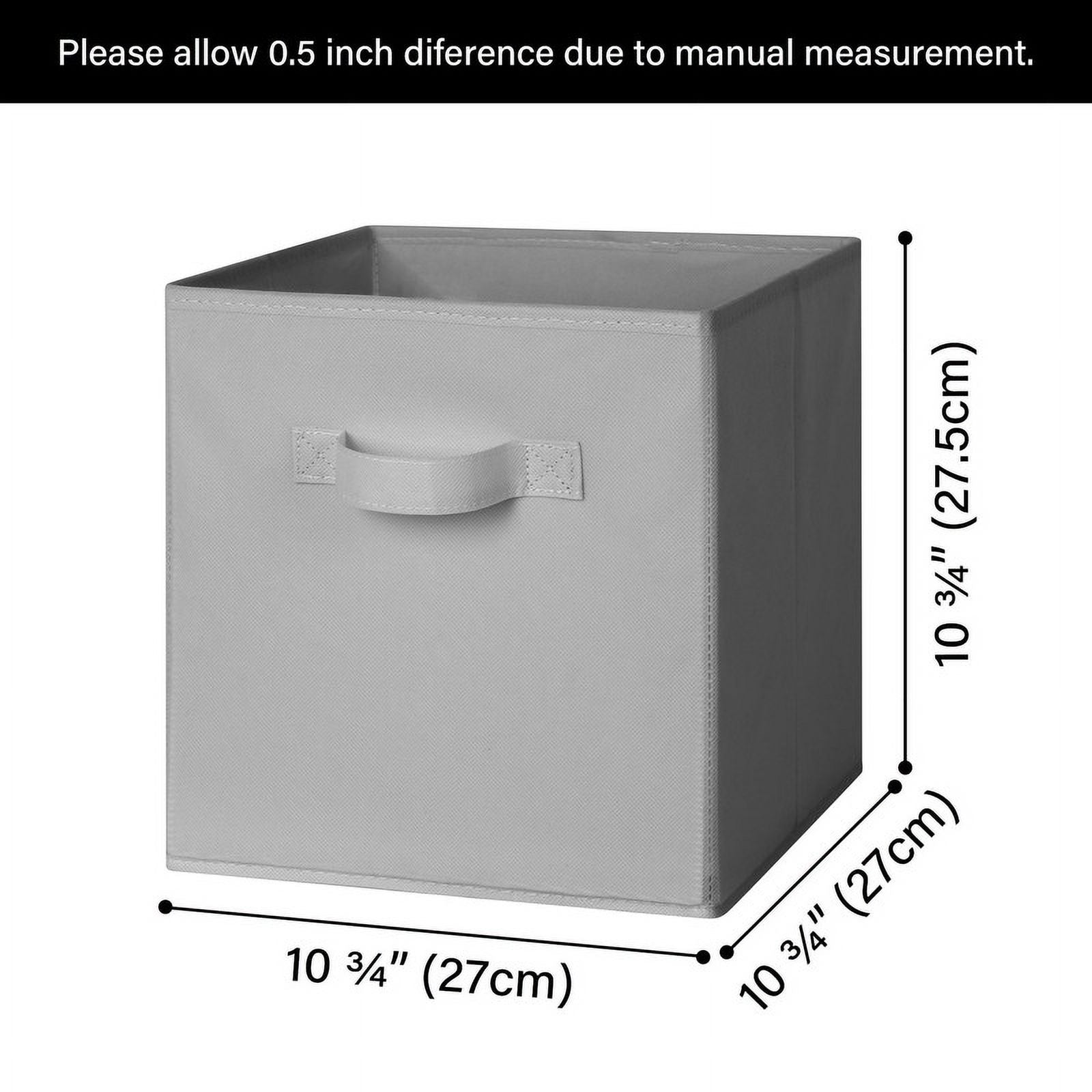 11 Inch Foldable Fabric Baskets for Organizing,6 Pack Grey Cloth Storage Bins with Handle for Home Bedroom