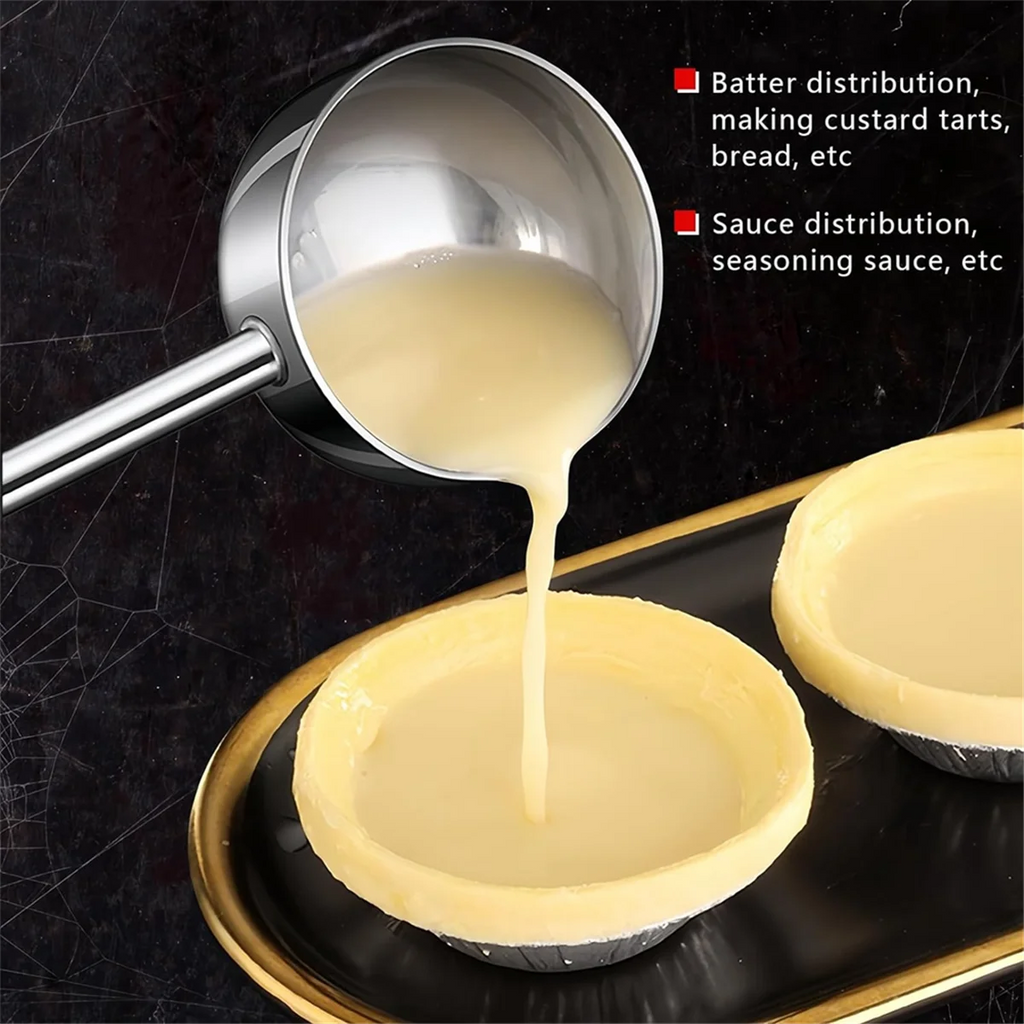 Small Soup Ladle Stainless Steel Metal Deep Spoon with Pour Spout 2 Oz Long Handle Gravy Ladles Heat- 10.5 Inch