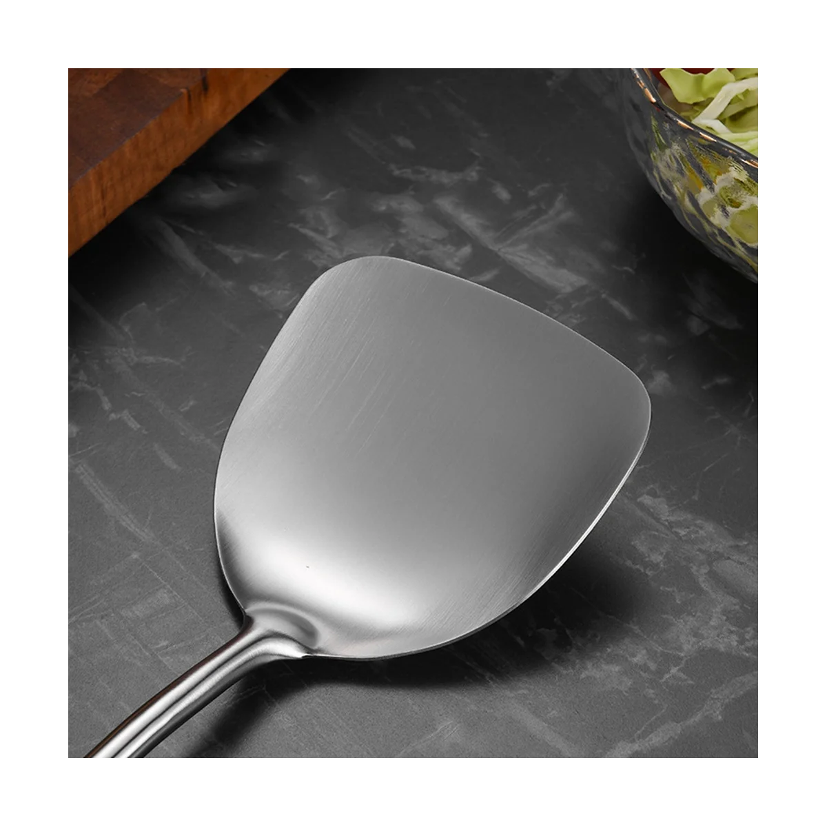 Stainless Steel for Carbon Steel Stainless Steel Wok Metal Wok Tools Set Wooden Handle Soup Ladle