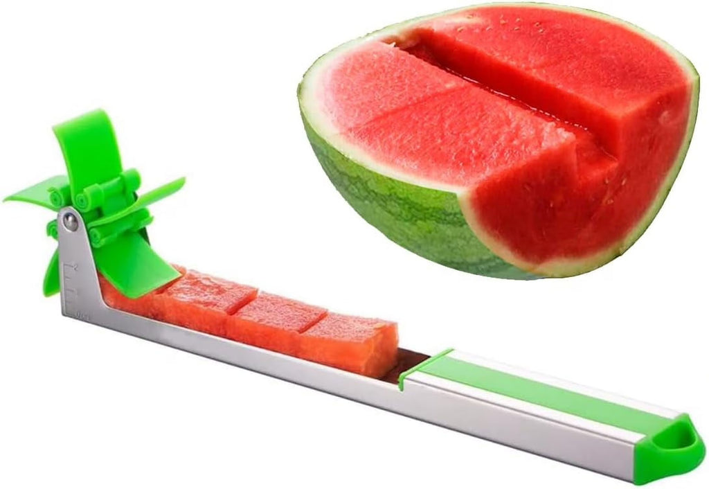 Watermelon Windmill Cutter Slicer Stainless Steel Shape Fruit Tools Quickly Cut Tool Kitchen Gadgets with Melon Scoop