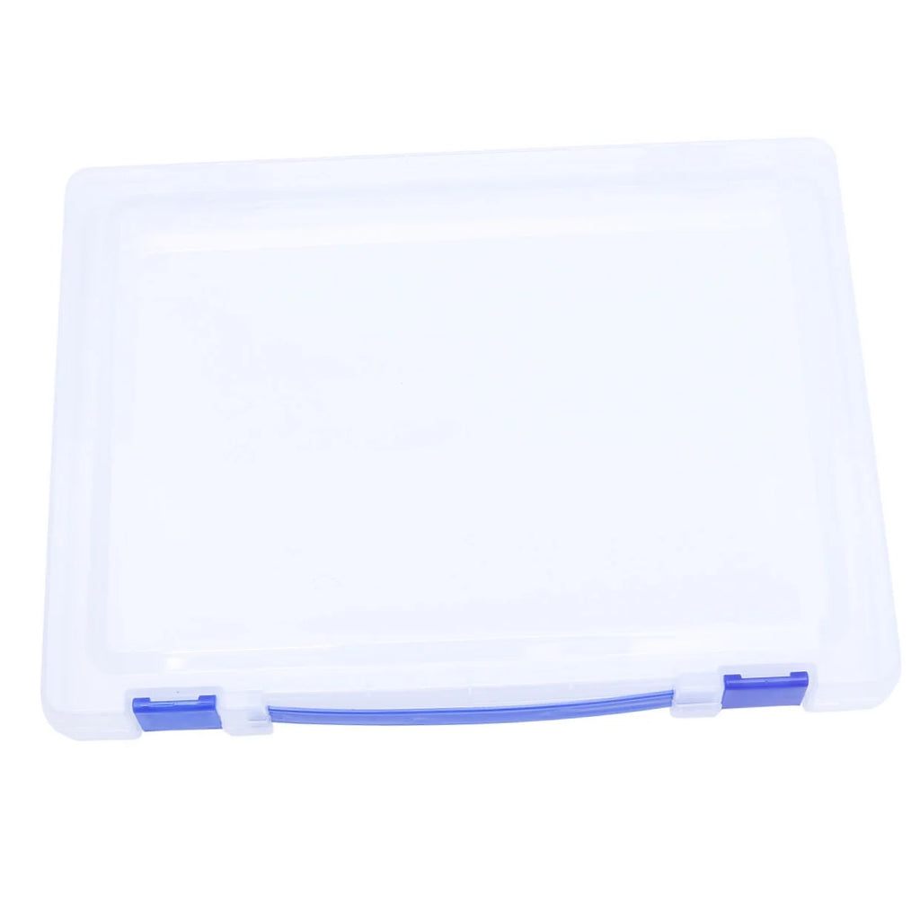 Transparent Storage Box Clear Plastic Document Paper Filling File Case Portable Ducoment Storage Holder with Blue Buckle