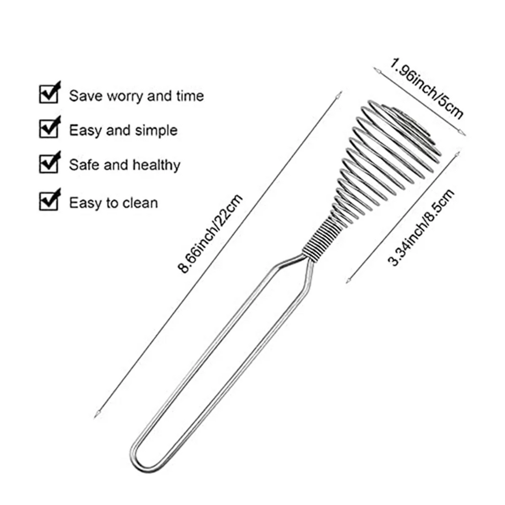 Stainless Steel Spring Coil Whisk Wire Whip-Cream Egg Beater -Cream Hand Mixer Kitchen Tool Accessories for Mixing