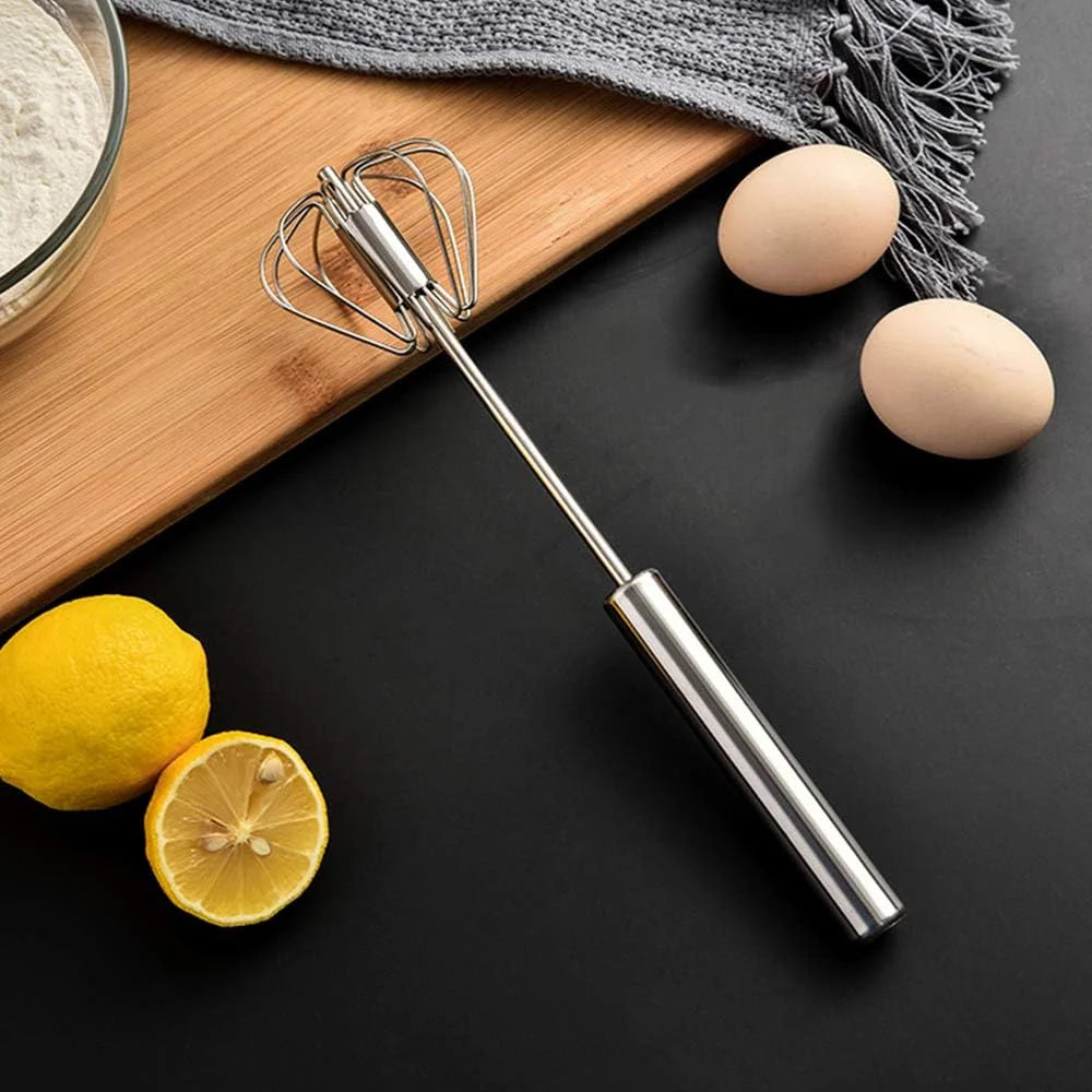 Egg Whisk,2 Pack Stainless Steel Home Kitchen Tool Hand Easy Whisk Egg Beater Manual Mixer Blender for Whisking Beating &amp; Stirring.