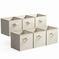 13 Inch Fabric Storage Cubes - Sturdy Collapsible Storage Bins &amp; Handle，Storage Organizer for Organizing Beige Storage Baskets 6-Pack