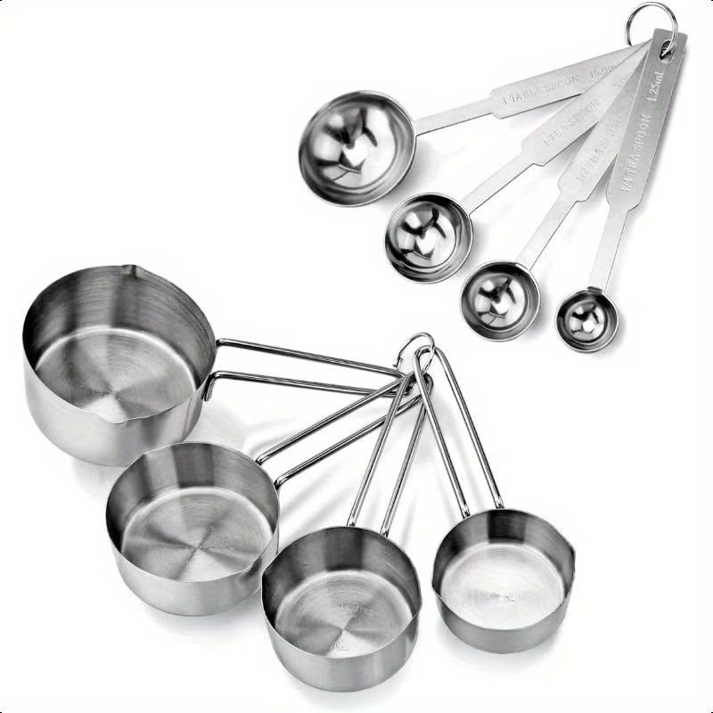 Stainless Steel Measuring Spoons and Measuring Cups Kitchen Tools for Drying and Liquid Ingredients Cooking and Baking Categories Measuring Spoons Measuring Cups Scale Bowls