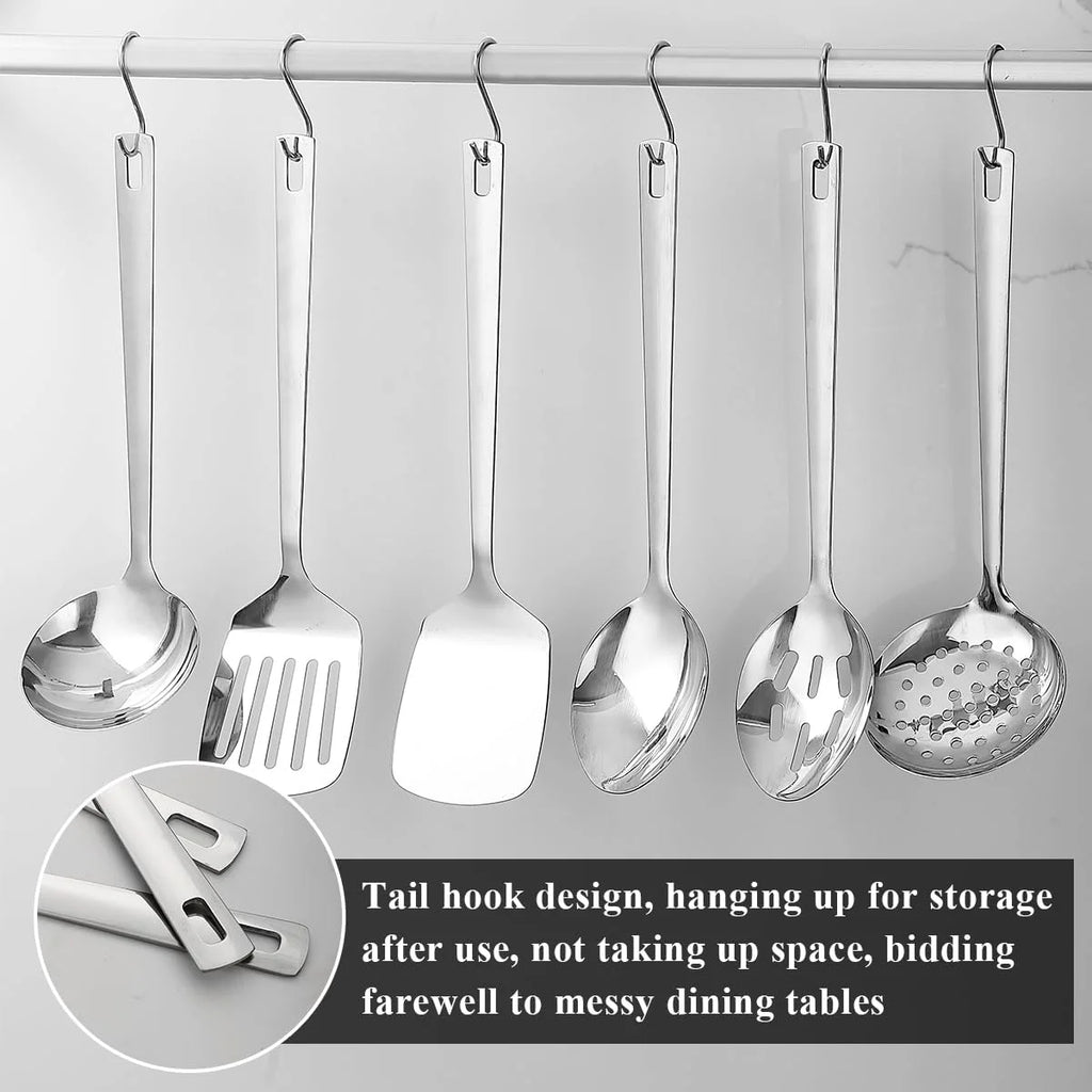 Gold Kitchen Utensils Set 6pcs Titanium Plating Stainless Steel Cooking Utensils Set Heavy Duty Kitchen Tools Spatulas Set Home Essentials Kitchen Gadgets Accessories