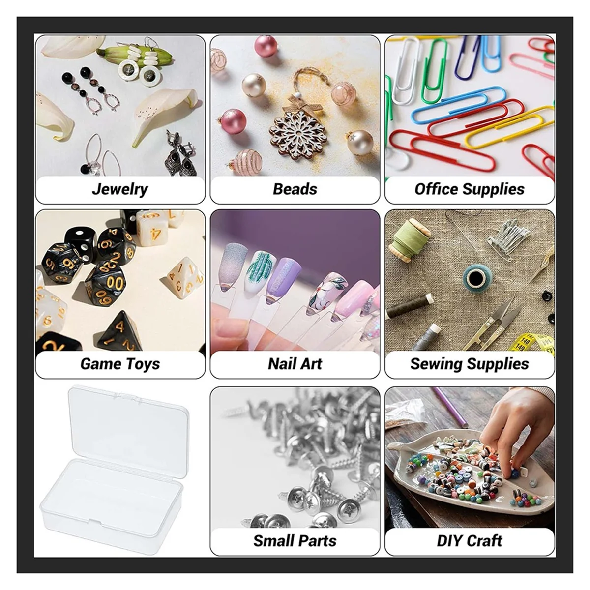 20Pcs Mini Plastic Storage Containers Box with Lid for Collecting Small Items Beads Jewelry Cards Crafts