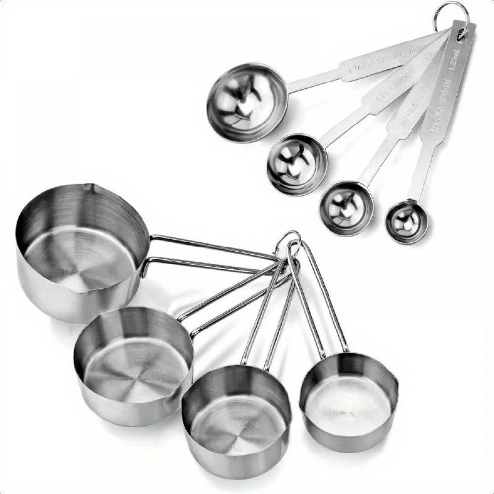 Stainless Steel Measuring Spoons and Measuring Cups Kitchen Tools for Drying and Liquid Ingredients Cooking and Baking Categories Measuring Spoons Measuring Cups Scale Bowls