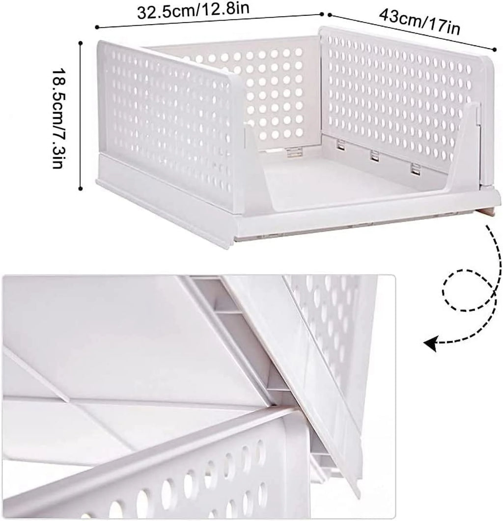 5 Pack Stackable Closet Storage Box,Closet Shelf Organizer and Storage Plastic Drawer Storage,Wardrobe Organizer Closet Organizers Storage Box for Cupboard Kitchen Office(5L)
