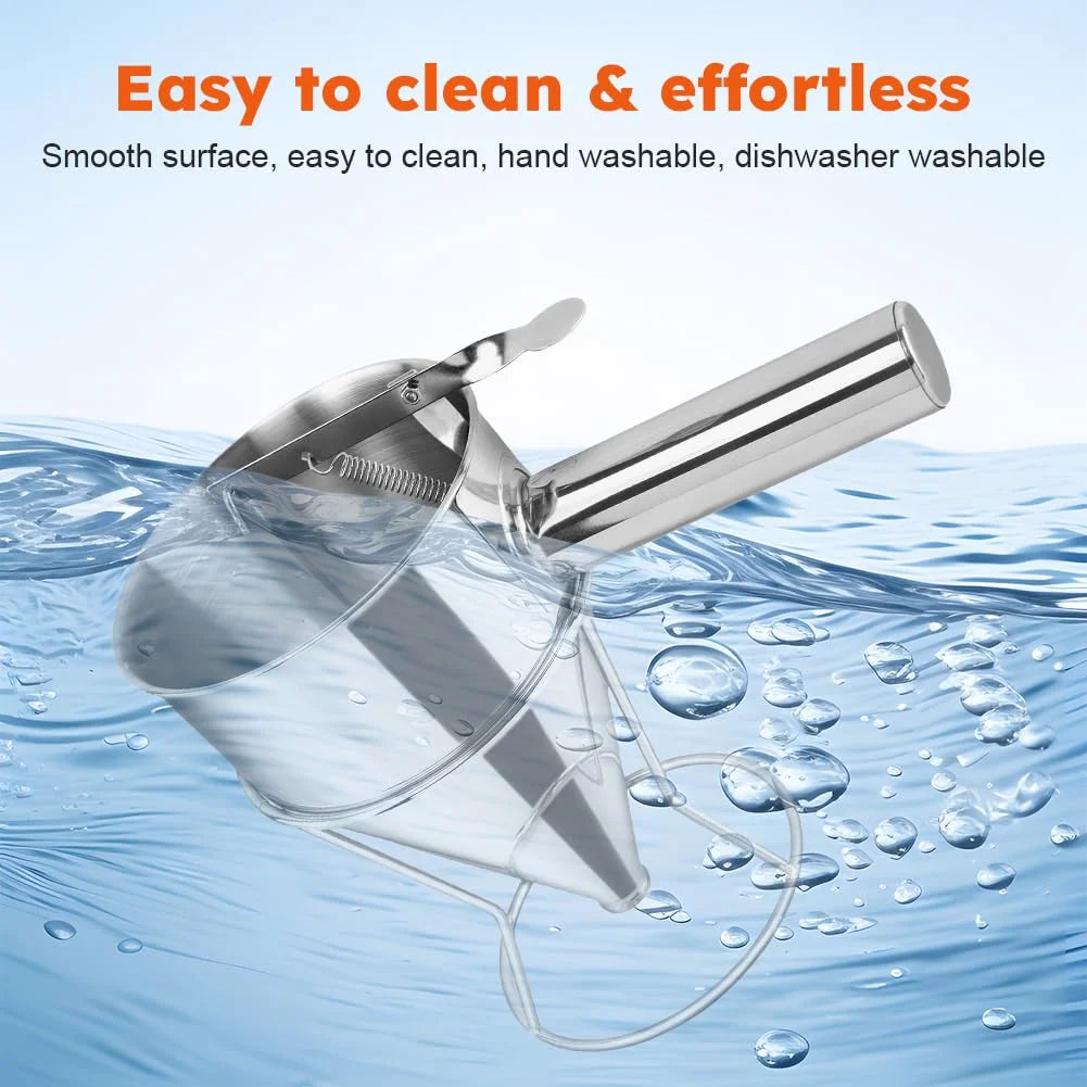 Stainless Steel Pancake Batter Dispenser with Squeeze Handle Kitchen Funnel Tools Pancake Dispenser for Pancakes Cupcakes Takoyaki and Baked Goods
