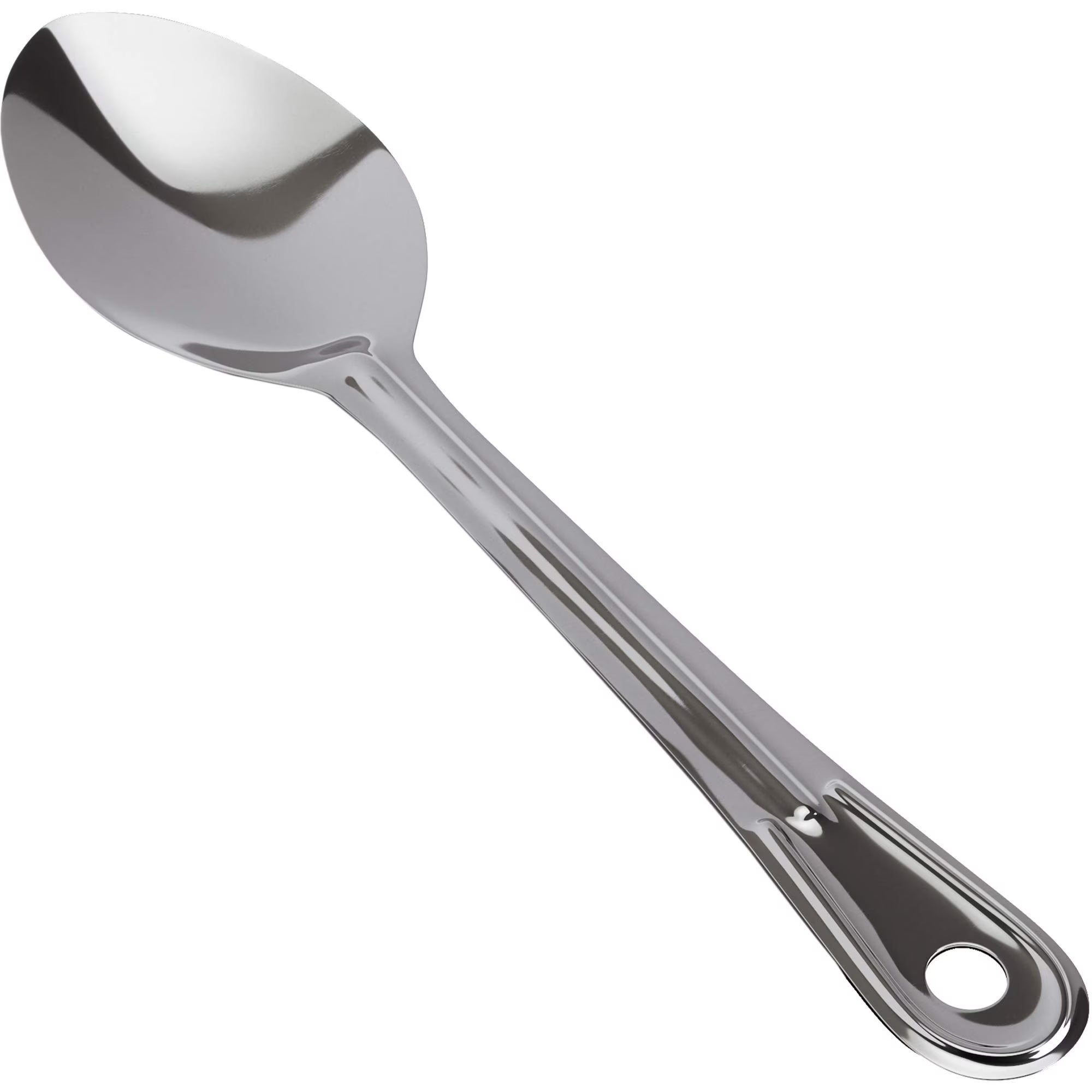 Super Strong 11 Inch Serving Spoon Ergonomic Stainless Steel Cooking Utensil Large Basting Spoon for Professional Restaurant Buffet Banquet Service and Home Chefs Silver