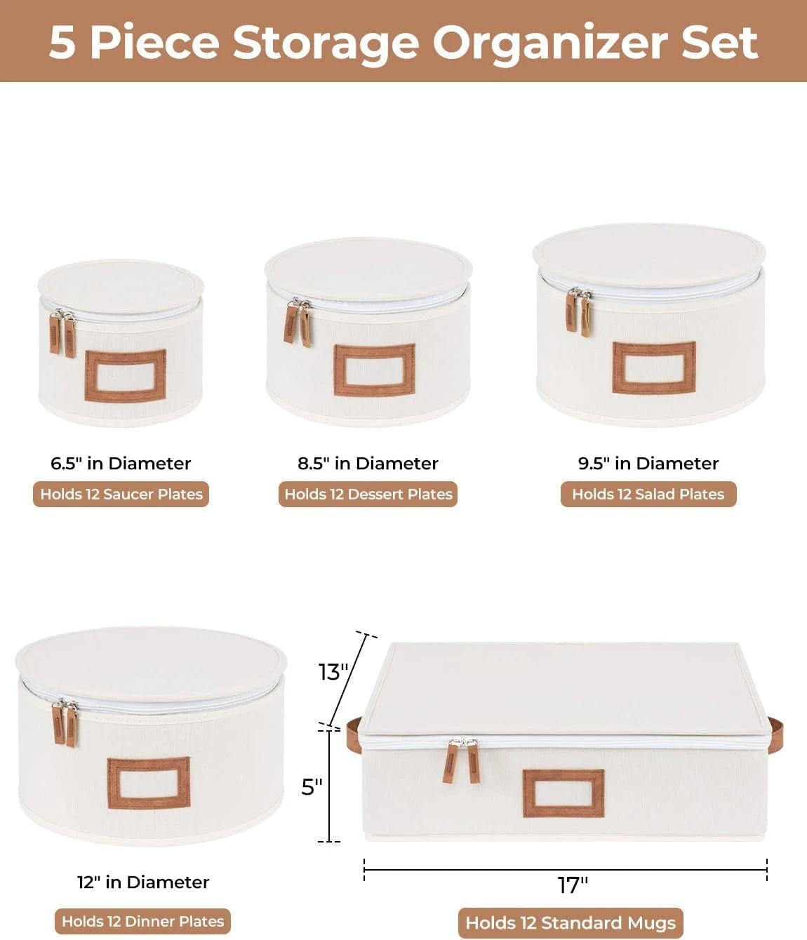 China Storage Containers 5 Pack Beige