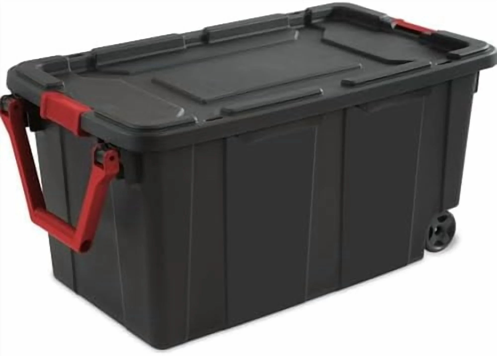 Black 40 Gallon Wheeled Plastic Storage Container with Handle 2 Pack$$Office