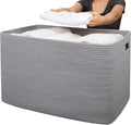 118L XXXLarge Cotton Rope Storage Basket Oversized Blanket Basket Used for Organizing Dirty Clothes in Living Room Bedroom Nursery Dog Toy Storage Bins 25" x 17" x 16",Grey