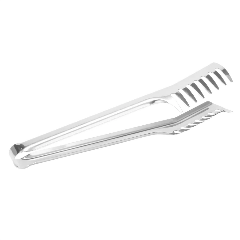 4 Pieces Stainless Steel Spaghetti Server Set Stainless Steel Spaghetti Pasta Tong Pasta Spoon Server Fork,2 x clip 2 x spoon,Silver