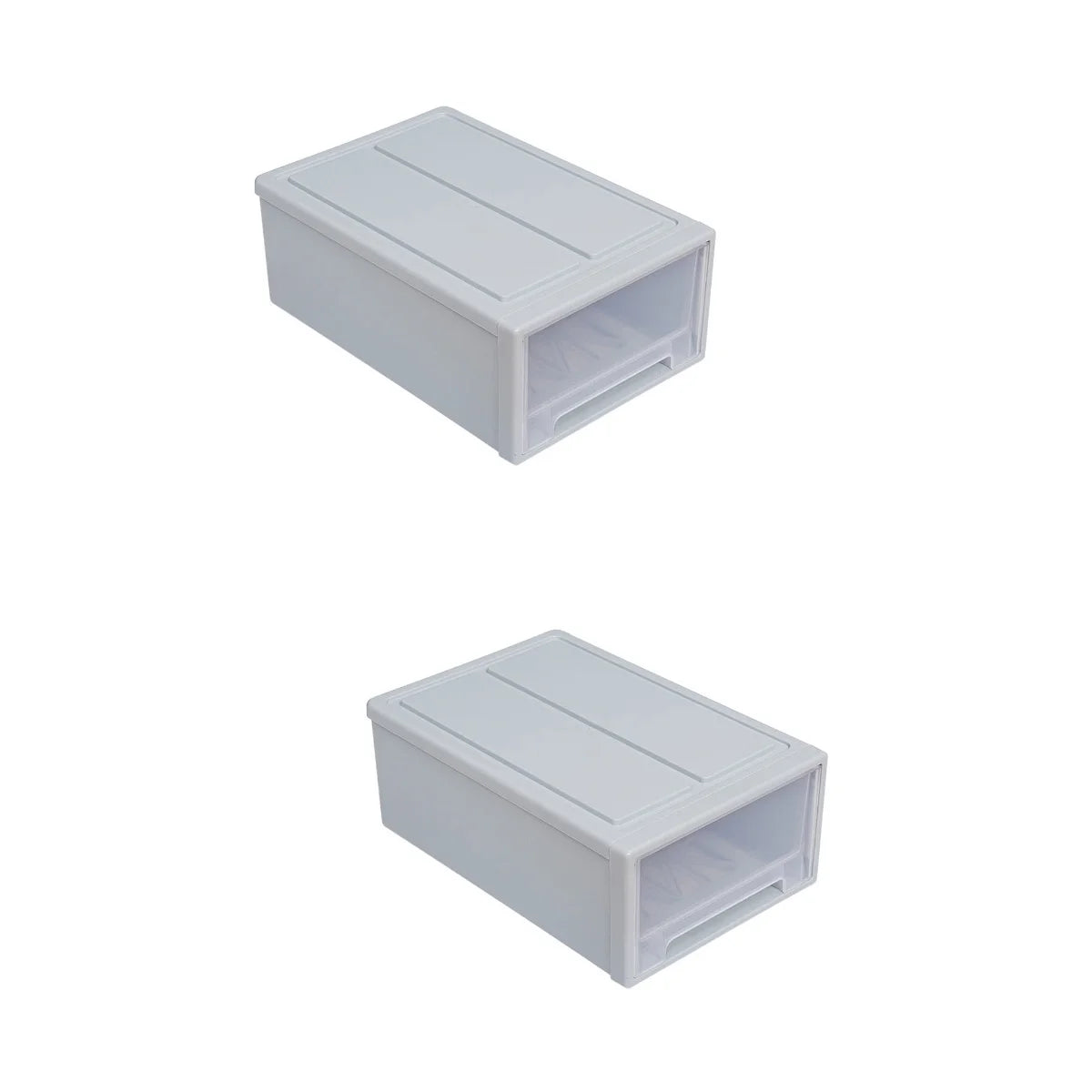 2pcs Drawer Clothes Storage Box- Out Drawer Container for Organizing Mens and Shoes Sandals Wedges Flats Heels and Accessories Blue