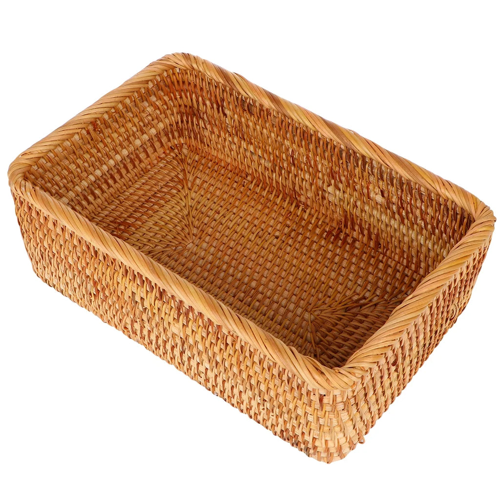 Wicker Basket with Lid Storage Boxes Lids Practical Home Child