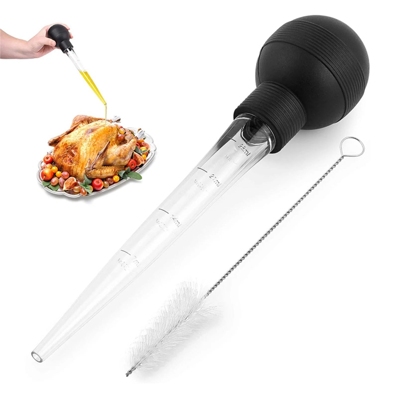 Hiroekza Turkey Baster 28ml Meat Baster Kitchen Utensil For Turkey Beef Pork Roasting Chicken Kitchen Gadgets Clearance