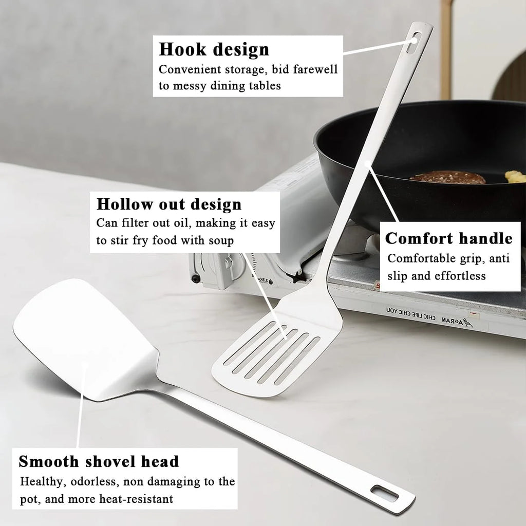 Kitchen Utensils Set 6pcs Stainless Steel Cooking Utensils Set Kitchen Tools Spatulas Set Home Essentials Kitchen Gadgets Accessories