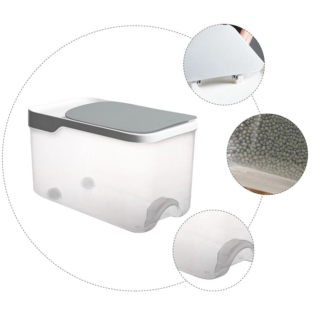 20 Catties Rice Storage Box Jar Cereal Container Dispenser Office Grey