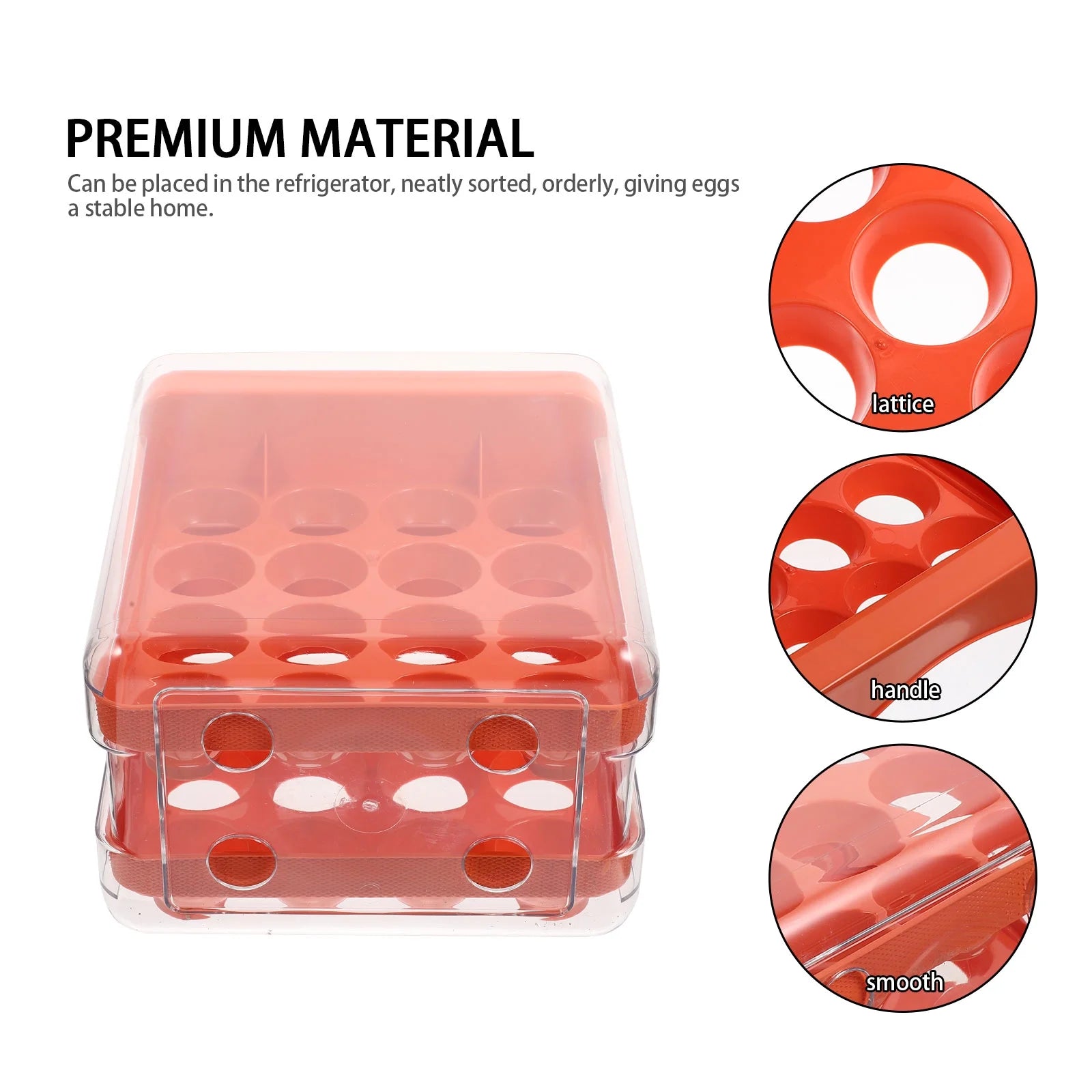 Holder Decor Egg Storage Box Egg Storage Shelf 21.5x22.5x14cm Orange
