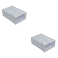 2pcs Drawer Clothes Storage Box- Out Drawer Container for Organizing Mens and Shoes Sandals Wedges Flats Heels and Accessories Blue