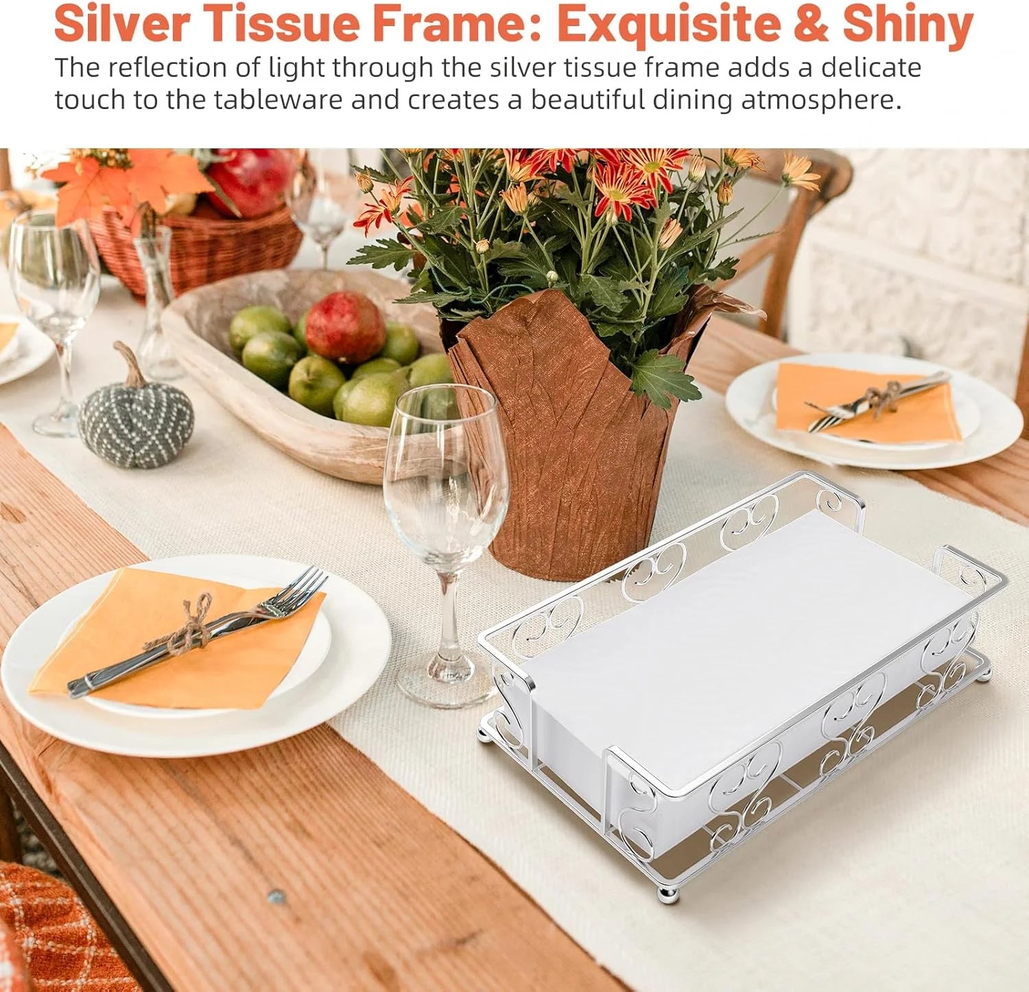 Napkin Holder &amp; Guest Towel Tray - Stainless Steel Disposable Paper Towel Dispenser for Bathroom Table Kitchen Countertop Dinner Table Vanity