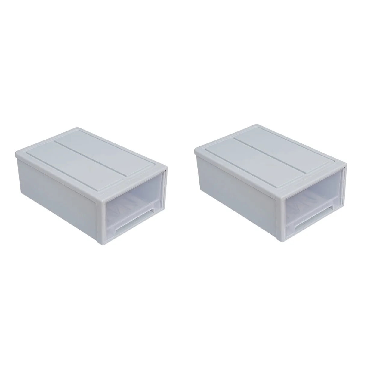 2pcs Drawer Clothes Storage Box- Out Drawer Container for Organizing Mens and Shoes Sandals Wedges Flats Heels and Accessories Blue
