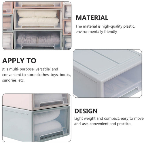 2pcs Drawer Clothes Storage Box- Out Drawer Container for Organizing Mens and Shoes Sandals Wedges Flats Heels and Accessories Blue