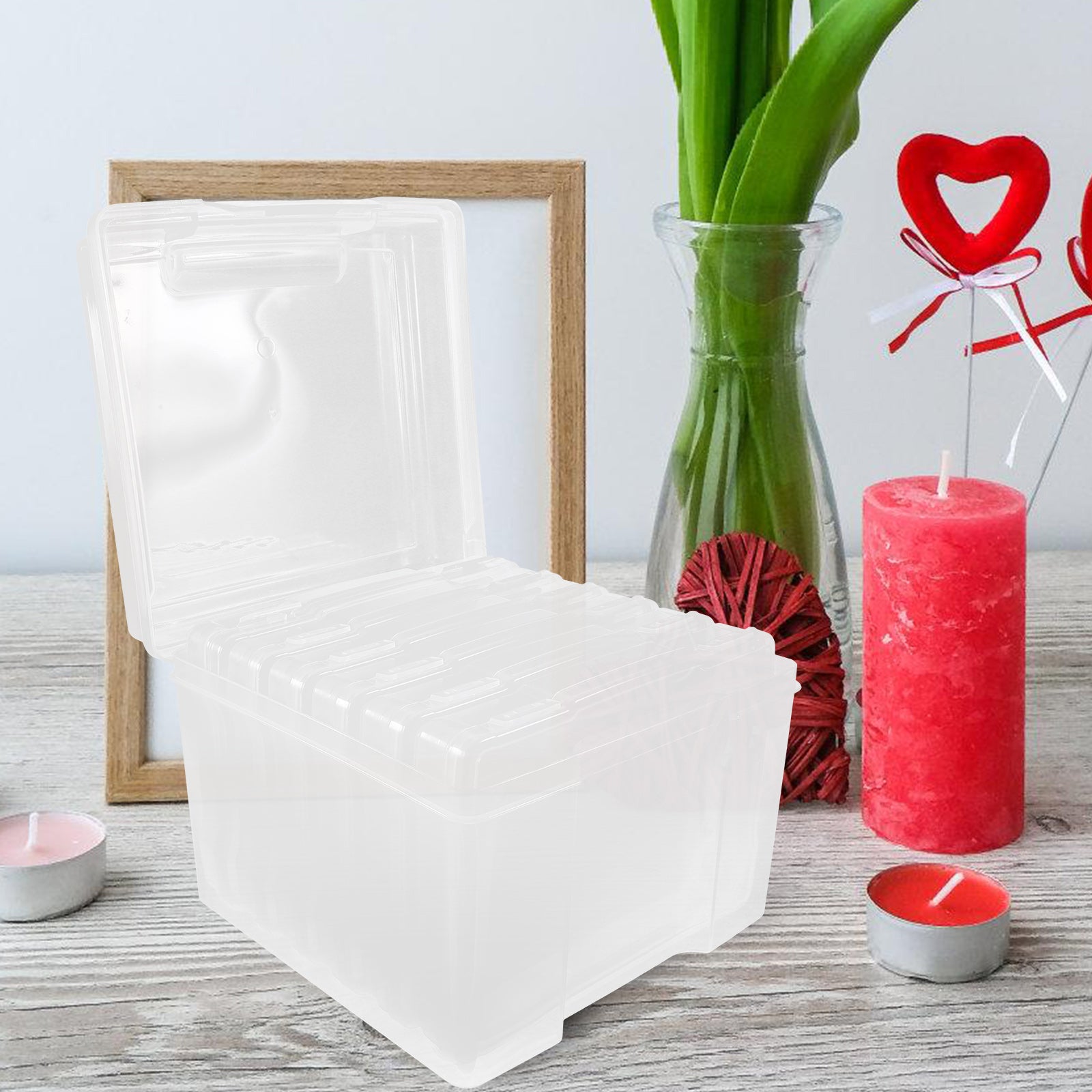 6Pcs Cards Storage Boxes Postcards Photos Organizing Cases Clear Plastic Storage Cases