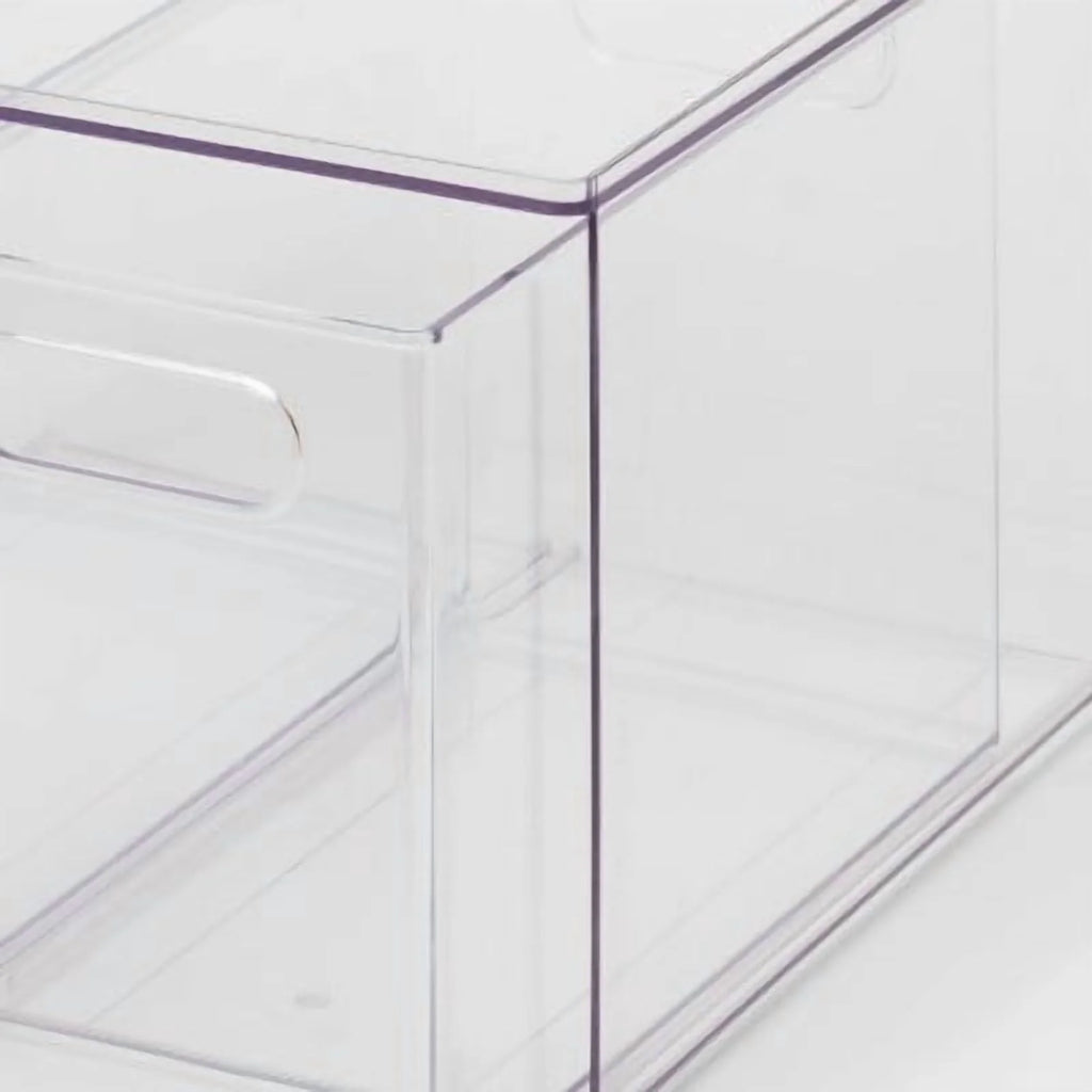 All Purpose 2 Drawer Storage ClearAcrylic Utility Bins,1352 Volume,H 12.6D 12.2