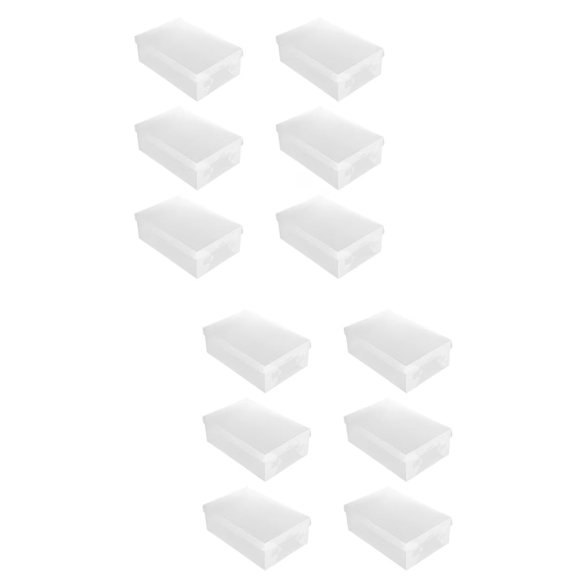 12 PCS Shoes Boxes Transparent Shoes Cases Plastic Storage Box Shoes Container for Home Shop 28x18x10cm