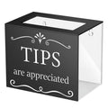 Tip Jars for Money Acrylic Cash Box Donation Bucket 6x4x5 Inch Storage Container Suggestion Raffle