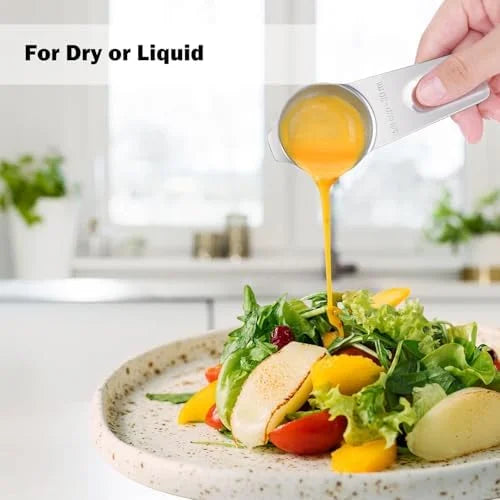 Measuring Cups 7PCS Stainless Steel Measuring Cups with a Storage Bag for Cooking &amp; Baking Dishwasher Safe