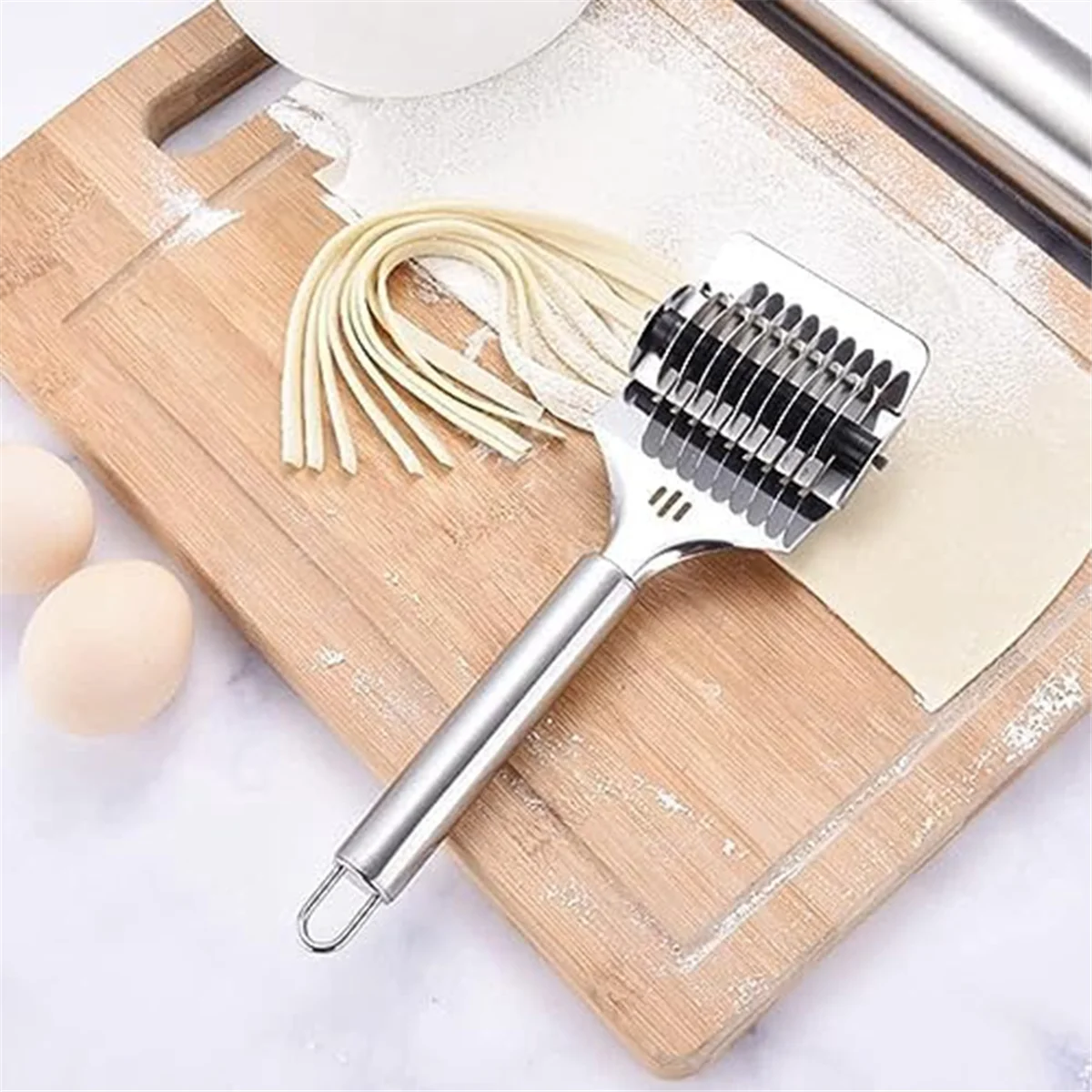 High Grade Stainless Steel Noodle Lattice Roller Dough Cutter for Kitchen Cooking Tools
