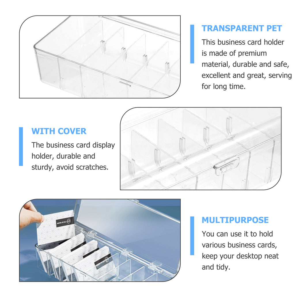 Card Game Business Cards Card Storage Box Travel 26X10X7.5CM Transparent