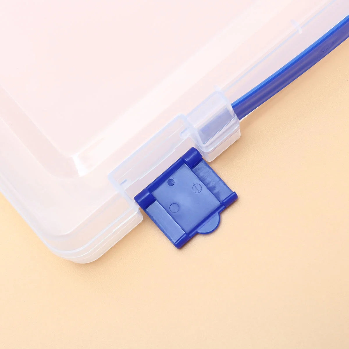 Transparent Storage Box Clear Plastic Document Paper Filling File Case Portable Ducoment Storage Holder with Blue Buckle