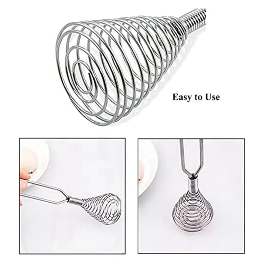 Stainless Steel Spring Coil Whisk Wire Whip-Cream Egg Beater -Cream Hand Mixer Kitchen Tool Accessories for Mixing