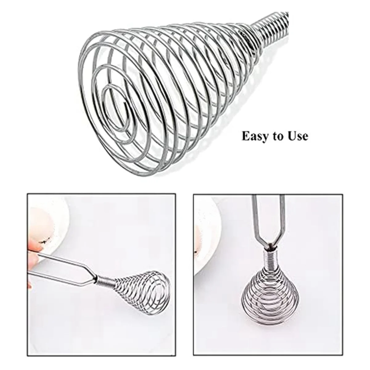 Stainless Steel Spring Coil Whisk Wire Whip-Cream Egg Beater -Cream Hand Mixer Kitchen Tool Accessories for Mixing