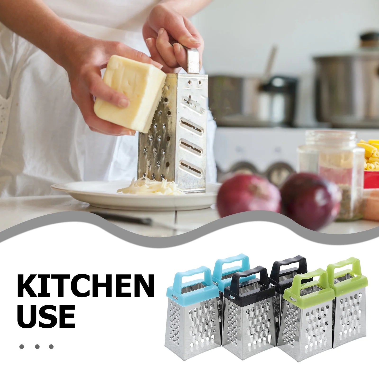 unbranded 6pcs Mini Cheese Grater Stainless Steel Small Box Grater Vegetables Shredder Handheld Kitchen Tool for Slicing Cheese Ginger Potatoes