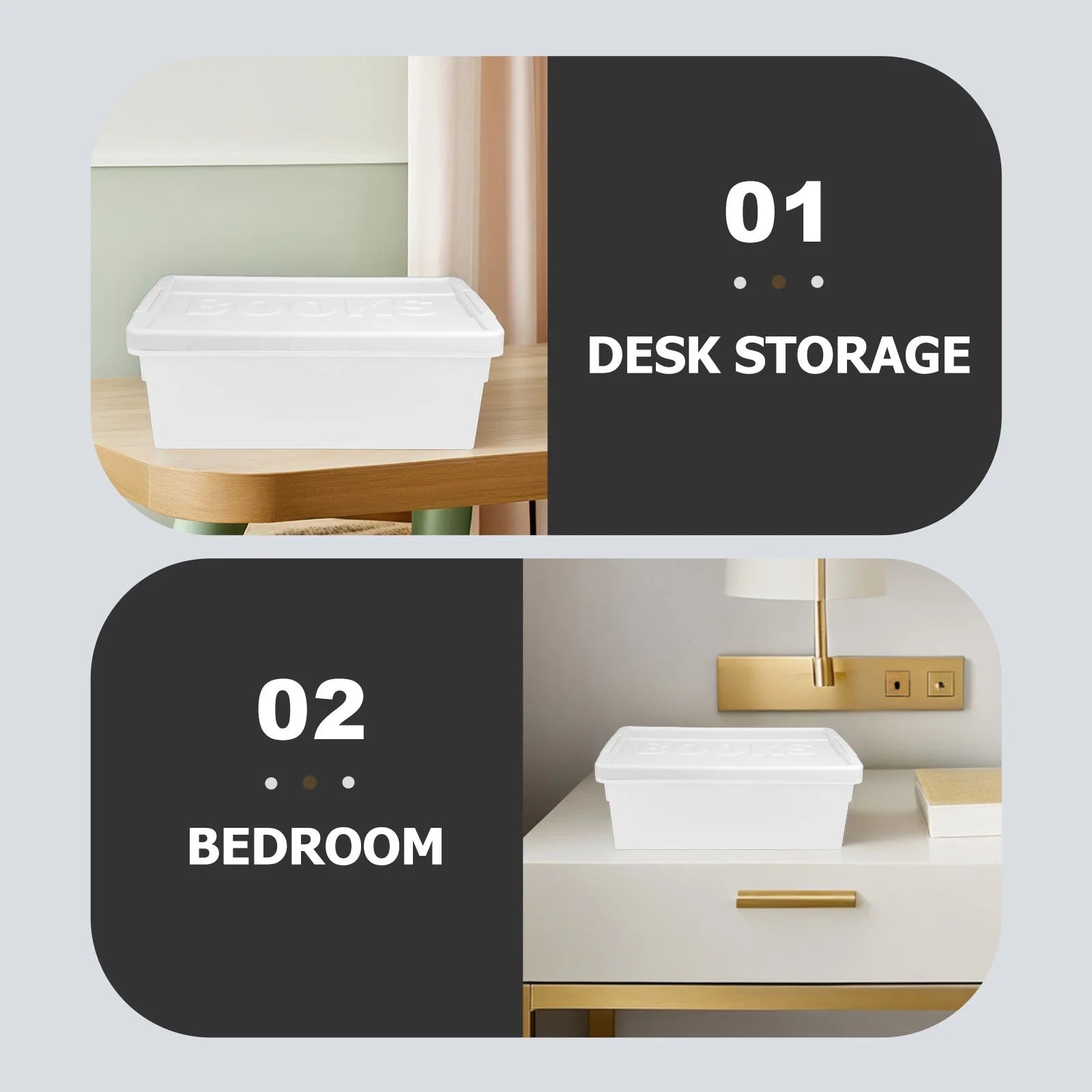 Book Storage Box Office Travel 39.50X20.50X14.00CM White