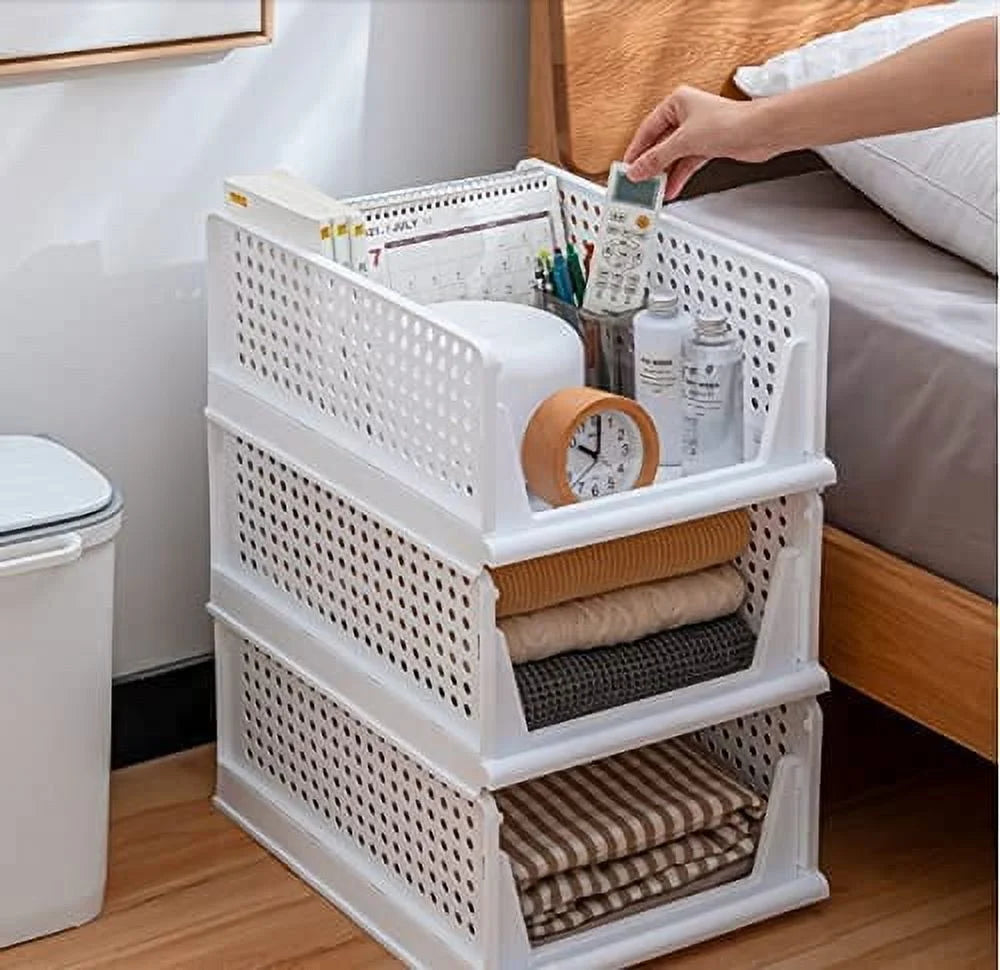 5 Pack Stackable Closet Storage Box,Closet Shelf Organizer and Storage Plastic Drawer Storage,Wardrobe Organizer Closet Organizers Storage Box for Cupboard Kitchen Office(5L)