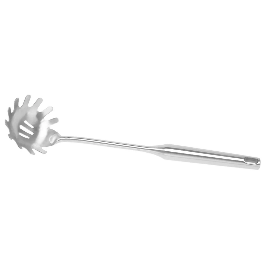 4 Pieces Stainless Steel Spaghetti Server Set Stainless Steel Spaghetti Pasta Tong Pasta Spoon Server Fork,2 x clip 2 x spoon,Silver