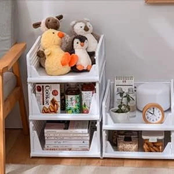 5 Pack Stackable Closet Storage Box,Closet Shelf Organizer and Storage Plastic Drawer Storage,Wardrobe Organizer Closet Organizers Storage Box for Cupboard Kitchen Office(5L)