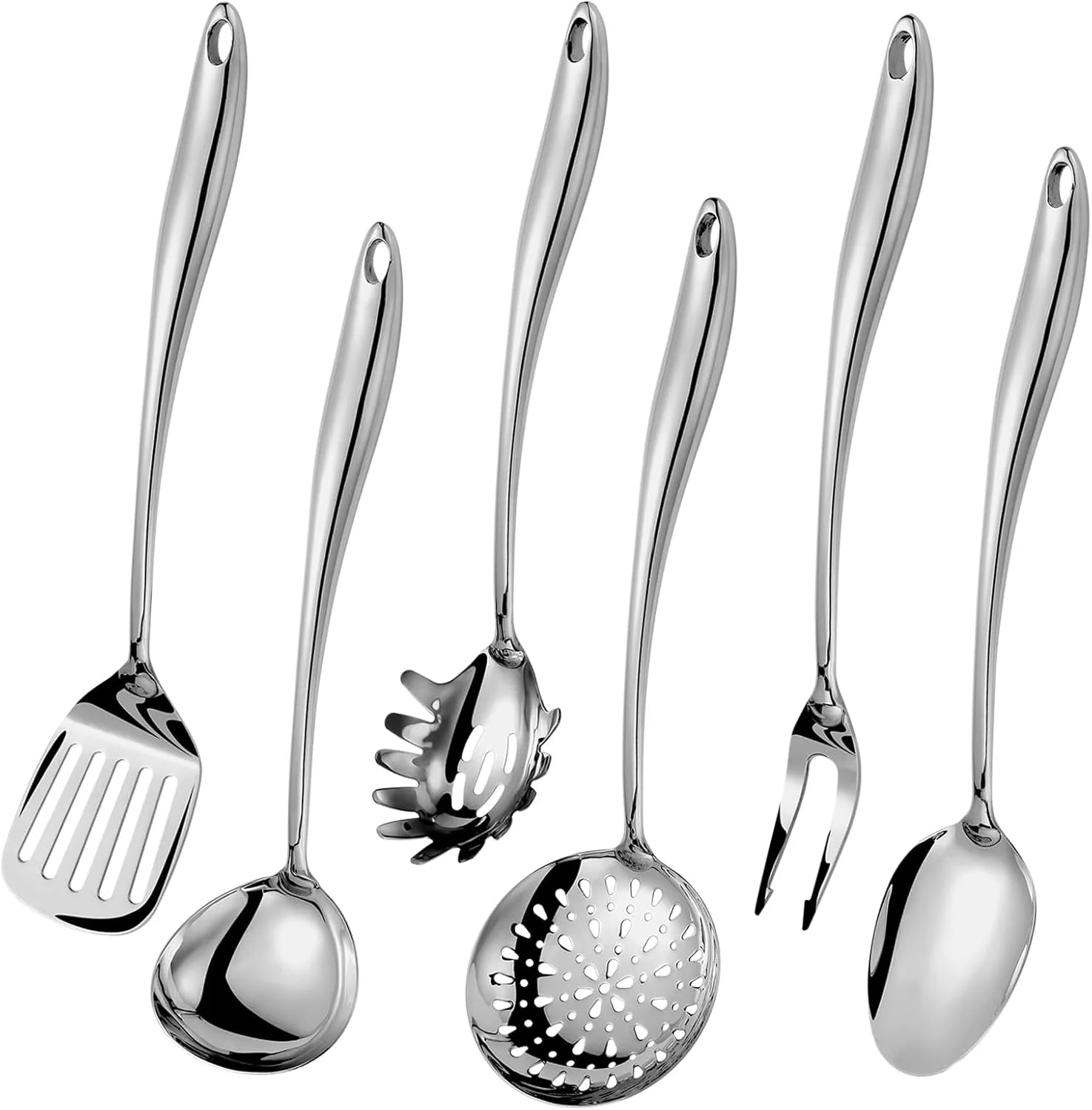 304 Stainless Steel Matte Kitchen Utensils Set 11 Pcs Long Metal Cooking Utensils Set Gold Cooking Utensils Set Dishwasher Safe