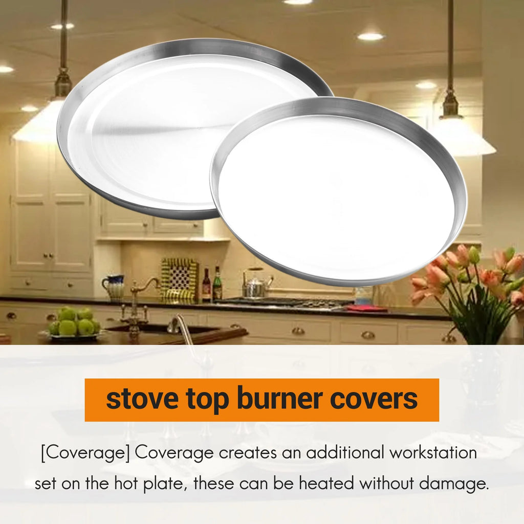 4Pcs Stainless Steel Hob Covers Stove Plate Top Cooker Protector Kit Set Utensils 17/21CM Kitchen Accessories